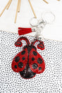 Crystal Avenue Red Ladybug Crystal Silvertone Keychain