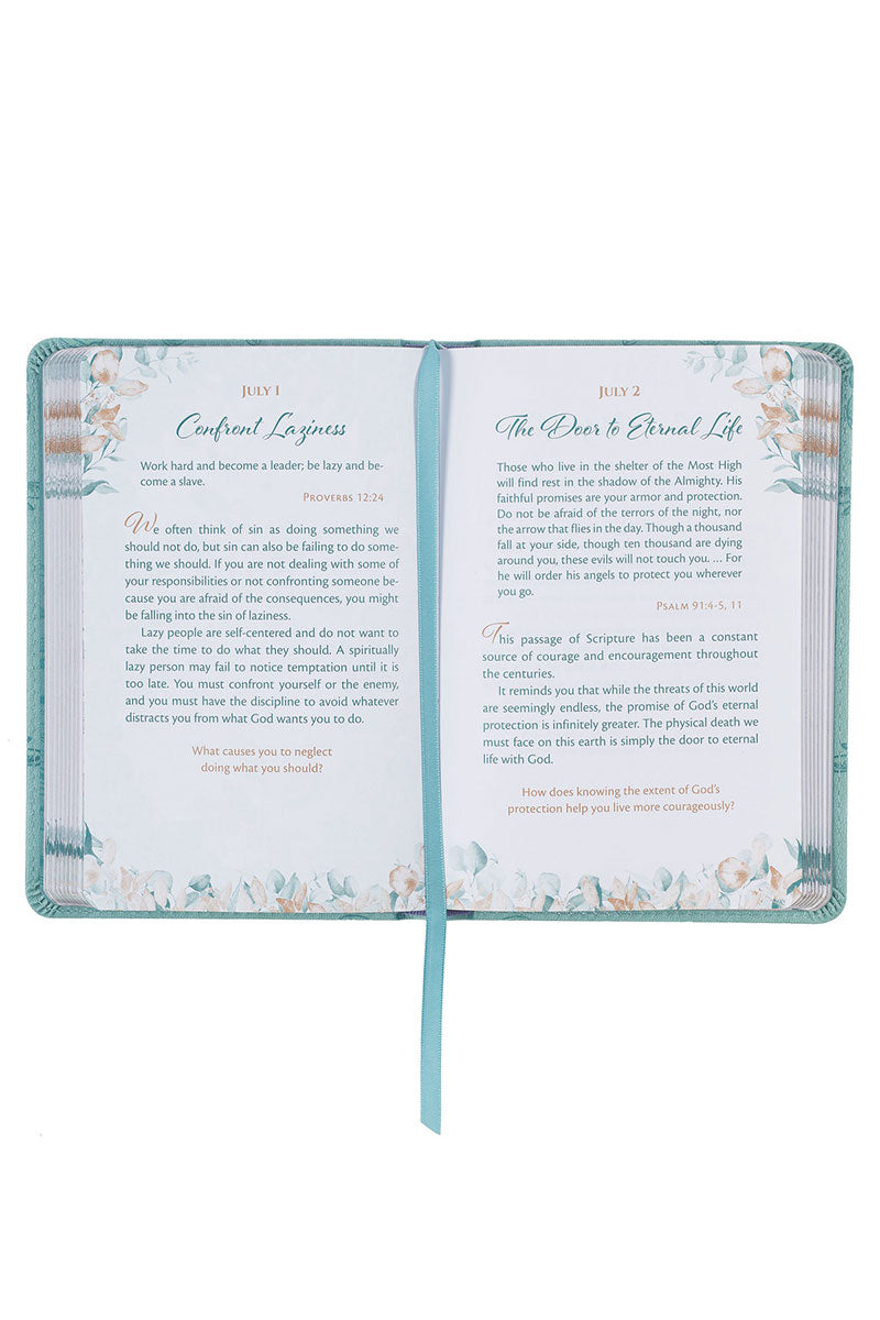 The Lord is My Shepherd Teal Faux Leather Devotional Book