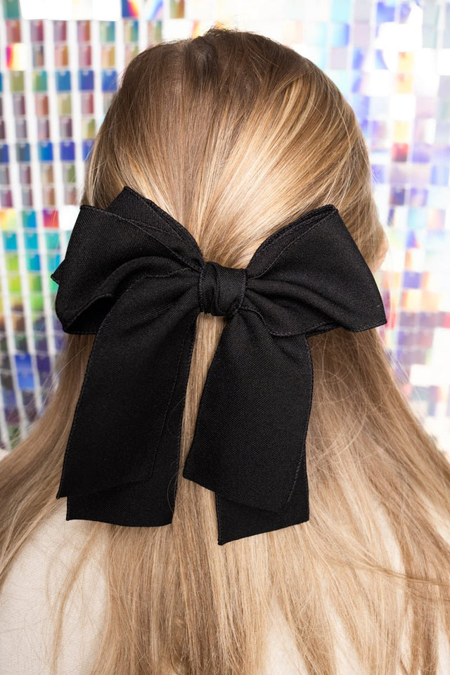 Perfectly You Black Hair Bow Barrette - Wholesale Accessory Market