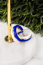 White, Blue and Goldtone Hoop Earrings - Wholesale Accessory Market