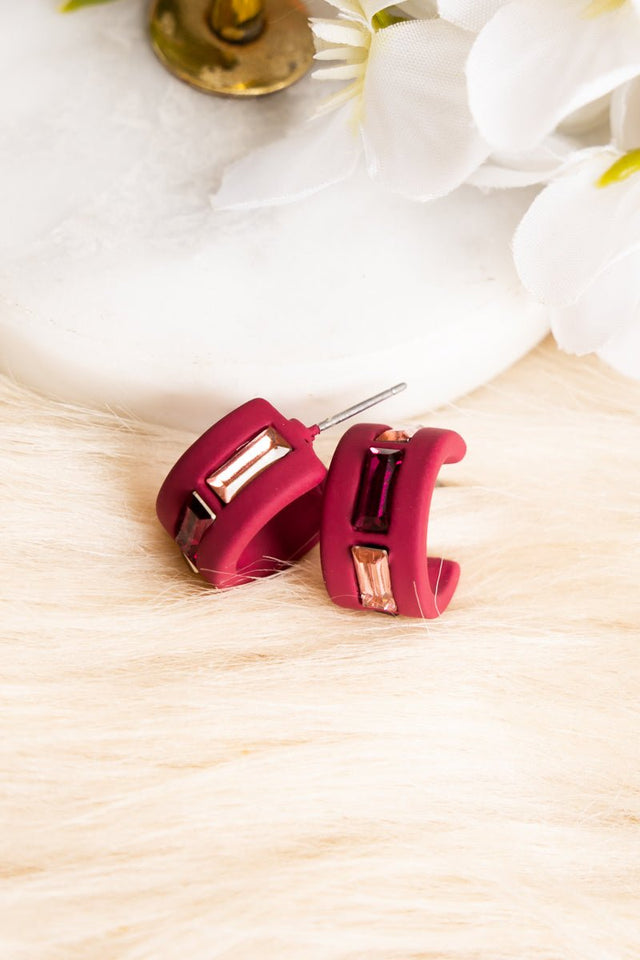 Fuchsia Ray Of Light Hoop Earrings - Wholesale Accessory Market