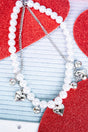 Heart To Heart Silvertone and Pearl Heart Beaded Necklace Set - Wholesale Accessory Market