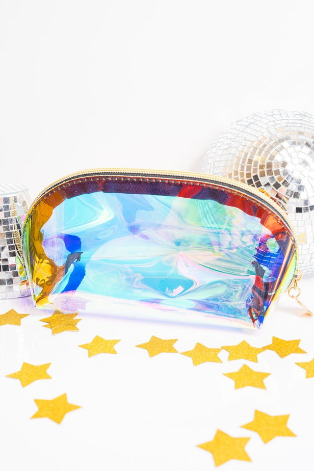 Shiny and Chic Holographic Crescent Pouch - Wholesale Accessory Market