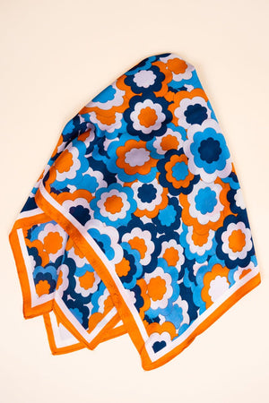 Groovy Boho Floral Orange Polyester Scarf - Wholesale Accessory Market