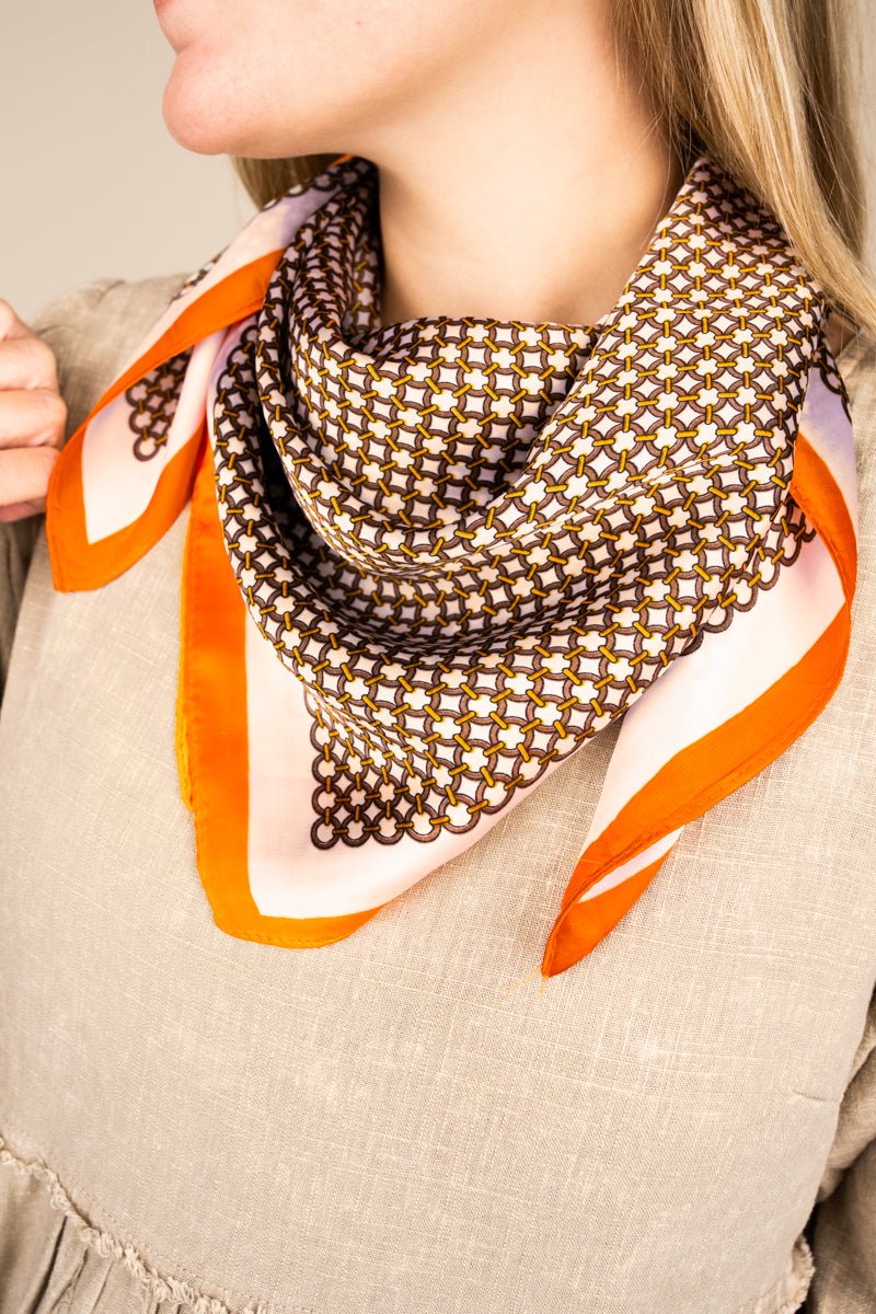 Look My Way Orange Polyester Scarf - Wholesale Accessory Market