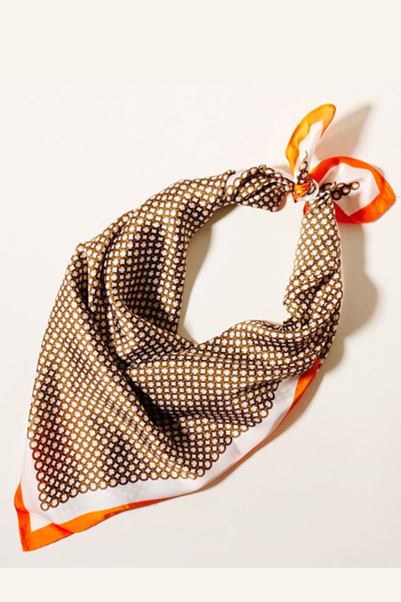 Look My Way Orange Polyester Scarf - Wholesale Accessory Market