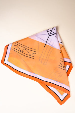 On A Side Note Orange Polyester Scarf - Wholesale Accessory Market