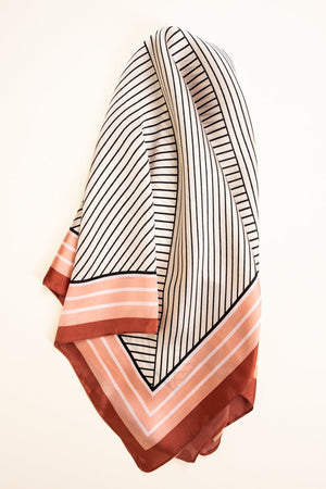 Rust Geo Print Polyester Scarf - Wholesale Accessory Market