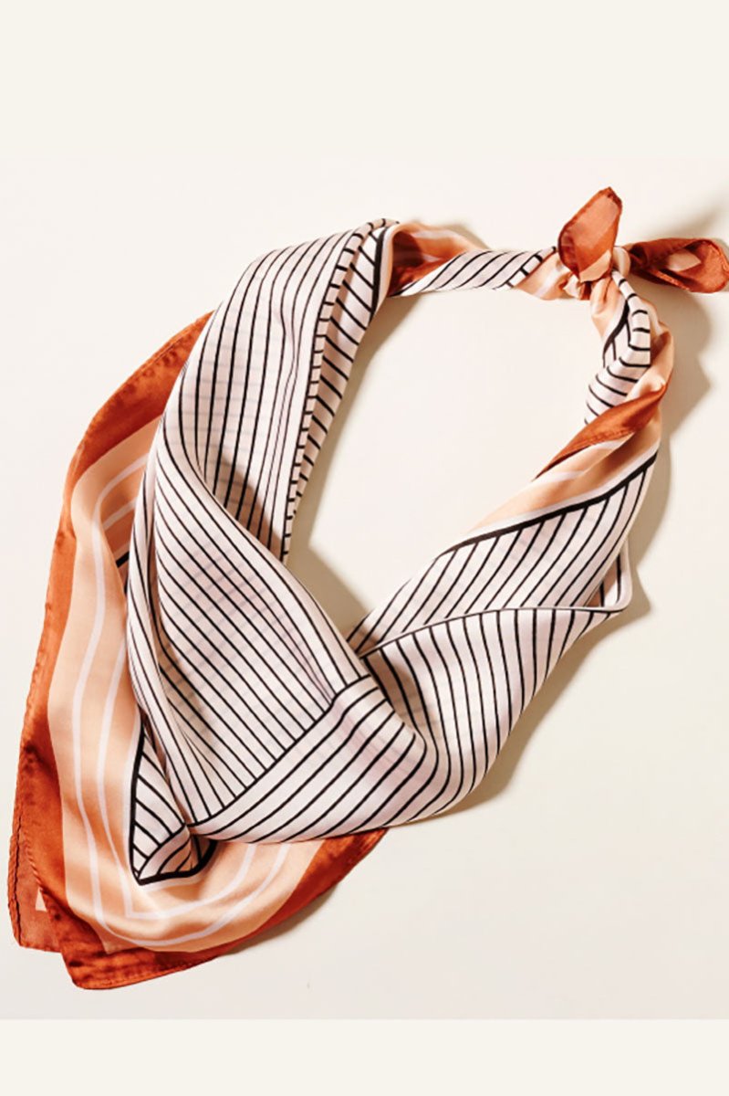 Rust Geo Print Polyester Scarf - Wholesale Accessory Market