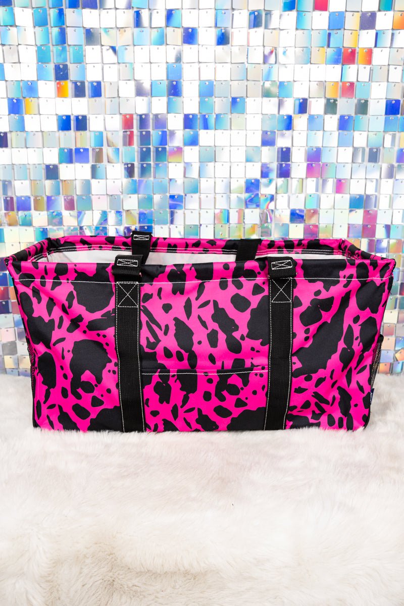 NGIL Hot Pink Milkin' It Collapsible Haul-It-All Basket with Mesh Pockets - Wholesale Accessory Market