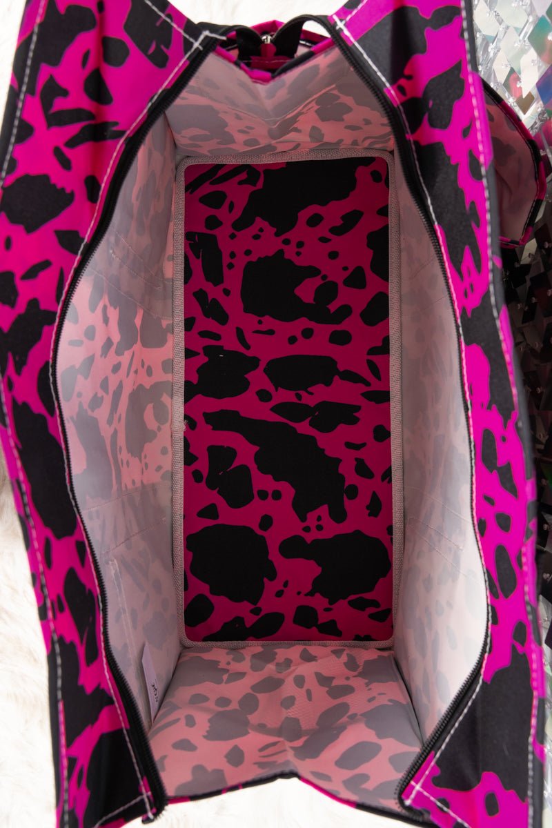 NGIL Hot Pink Milkin' It Utility Tote with Black Trim - Wholesale Accessory Market