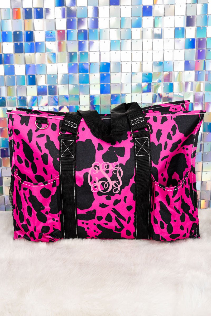 NGIL Hot Pink Milkin' It with Black Trim Large Organizer Tote - Wholesale Accessory Market