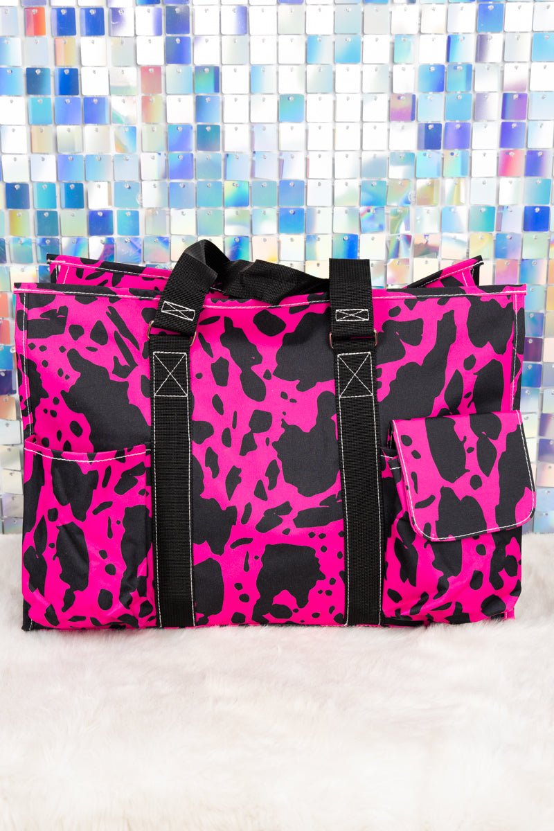 NGIL Hot Pink Milkin' It with Black Trim Large Organizer Tote - Wholesale Accessory Market