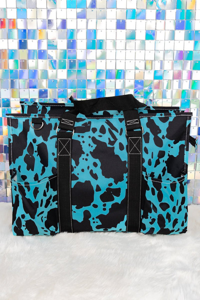 NGIL Turquoise Milkin' It with Black Trim Large Organizer Tote - Wholesale Accessory Market