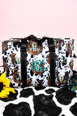 NGIL Corpus Christi Cow Utility Tote with Black Trim - Wholesale Accessory Market