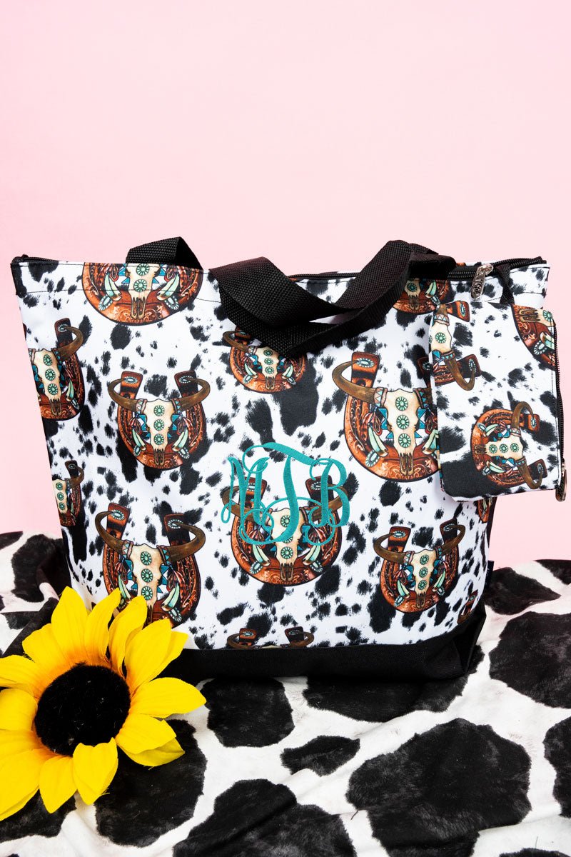 NGIL Corpus Christi Cow with Black Trim Tote Bag - Wholesale Accessory Market