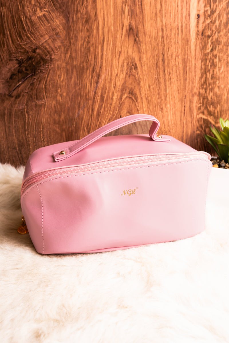 NGIL Morning Ready Pink Medium Expandable Cosmetic Bag - Wholesale Accessory Market