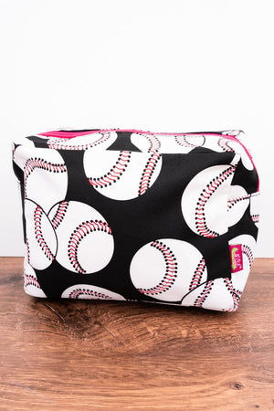 SALE! NGIL Baseball Cosmetic Case with Hot Pink Trim - Wholesale Accessory Market