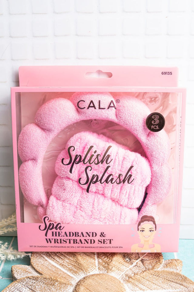 Pink Splish Splash Spa Headband & Wristband Set - Wholesale Accessory Market