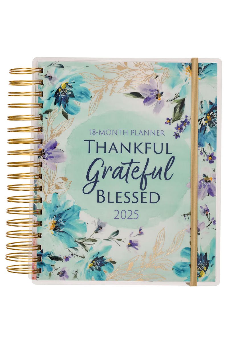 2025 Thankful Grateful Blessed 18 - Month Wirebound with Elastic Planner - Wholesale Accessory Market