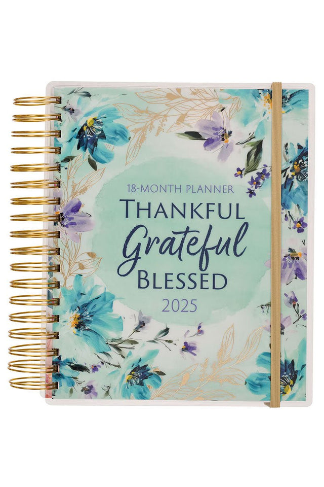 2025 Thankful Grateful Blessed 18 - Month Wirebound with Elastic Planner - Wholesale Accessory Market