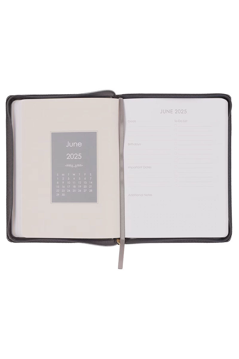 2025 Strength and Dignity Brown Zippered 18 Month Daily Planner - Wholesale Accessory Market