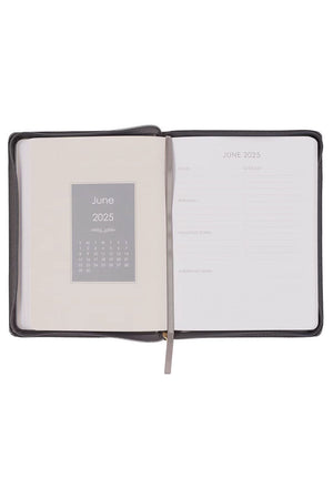 2025 Strength and Dignity Brown Zippered 18 Month Daily Planner - Wholesale Accessory Market