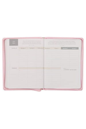 2025 Hope & A Future Pink Zippered 18 Month Daily Planner - Wholesale Accessory Market