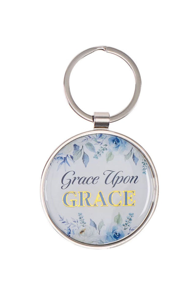 Grace Upon Grace Indigo Rose Keyring - Wholesale Accessory Market