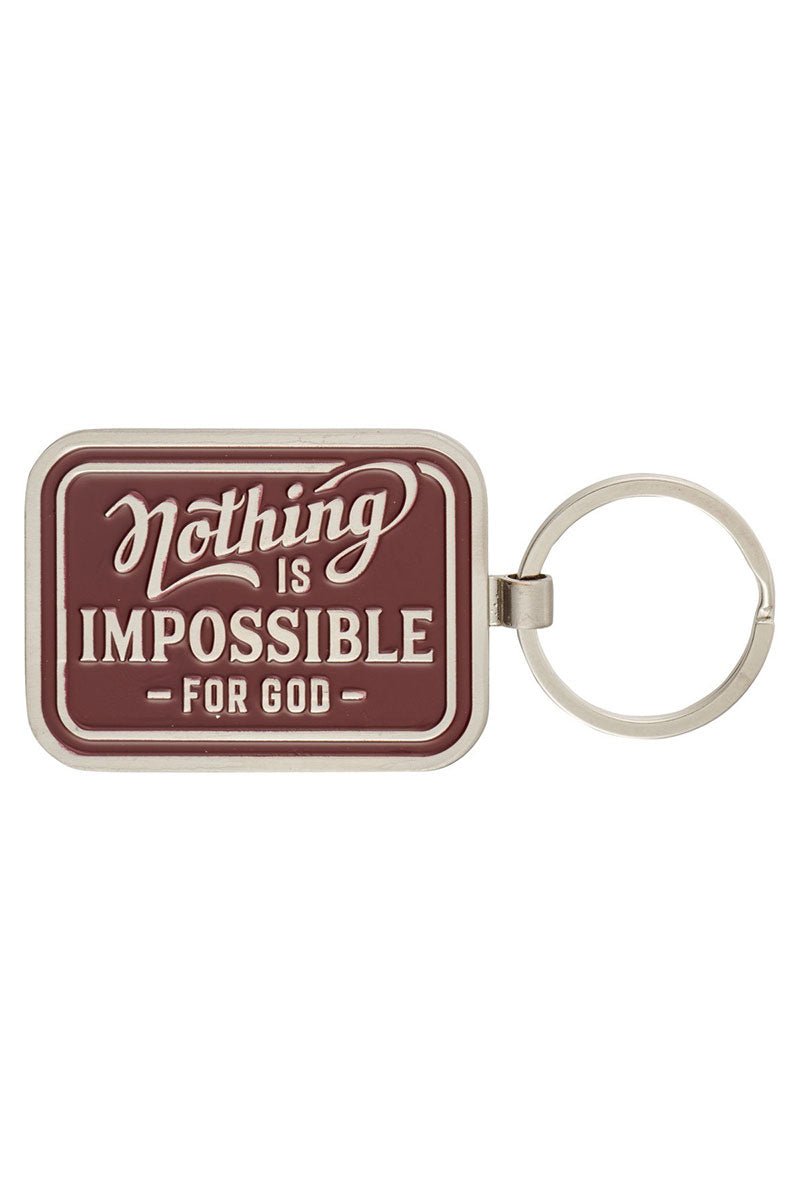 Nothing is Impossible Vintage Red Metal Keyring - Wholesale Accessory Market