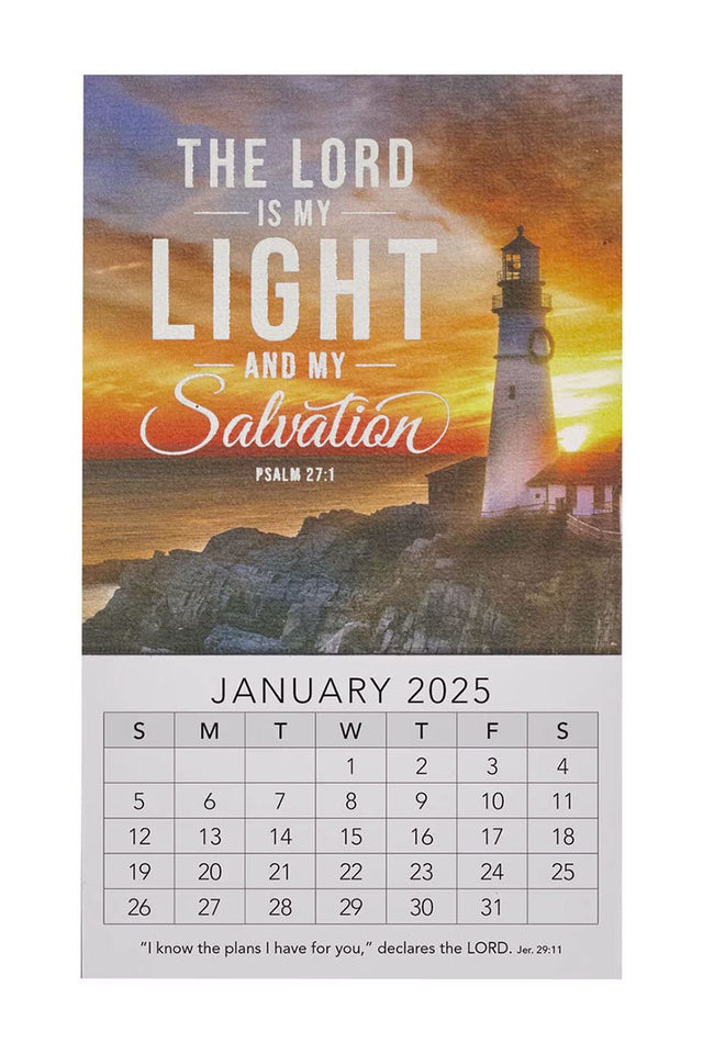 2025 The Lord Is My Light Mini Magnetic Calendar - Wholesale Accessory Market