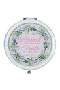 Blessed is the One Purple Floral Compact Mirror - Wholesale Accessory Market