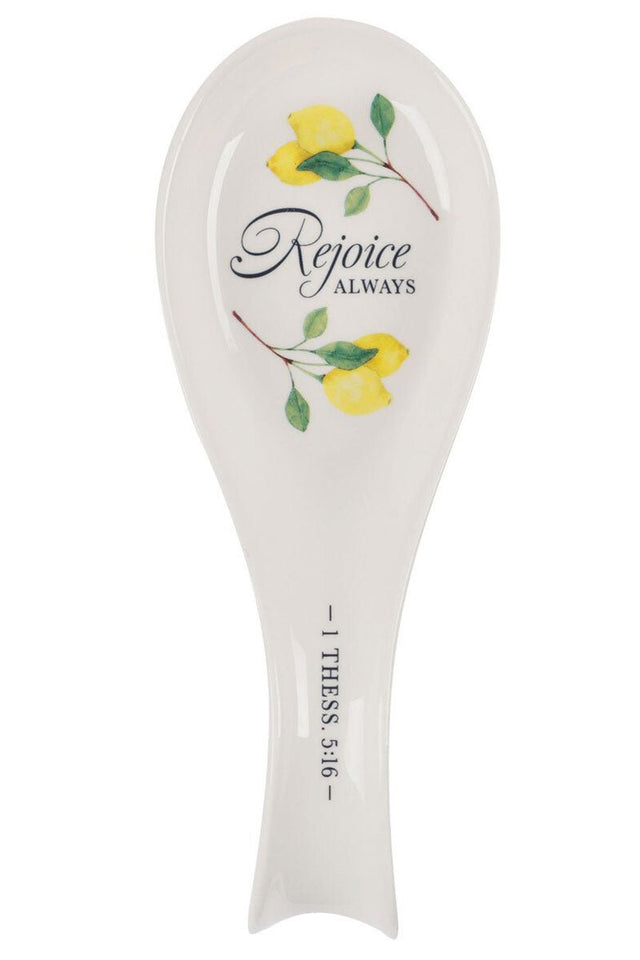 Rejoice Always Lemon Ceramic Spoon Rest - Wholesale Accessory Market