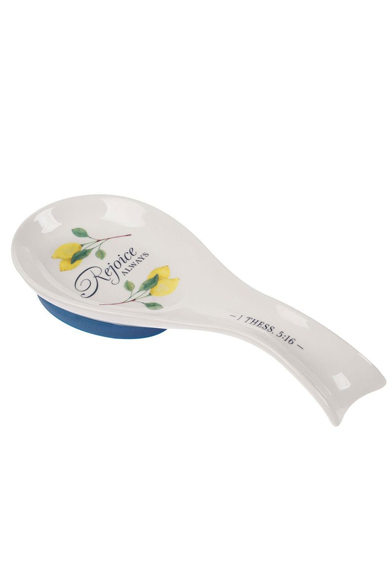 Rejoice Always Lemon Ceramic Spoon Rest - Wholesale Accessory Market