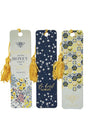 Set of Three Kind Words are Like Honey Navy and Yellow Bookmarks - Wholesale Accessory Market