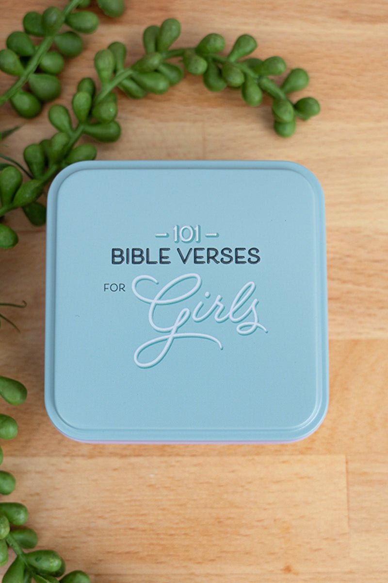 101 Bible Verses For Girls Scripture Cards in a Gift Tin - Wholesale Accessory Market