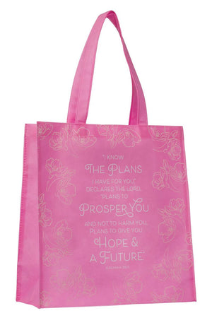 I Know the Plans Pink Shopping Tote Bag - Wholesale Accessory Market