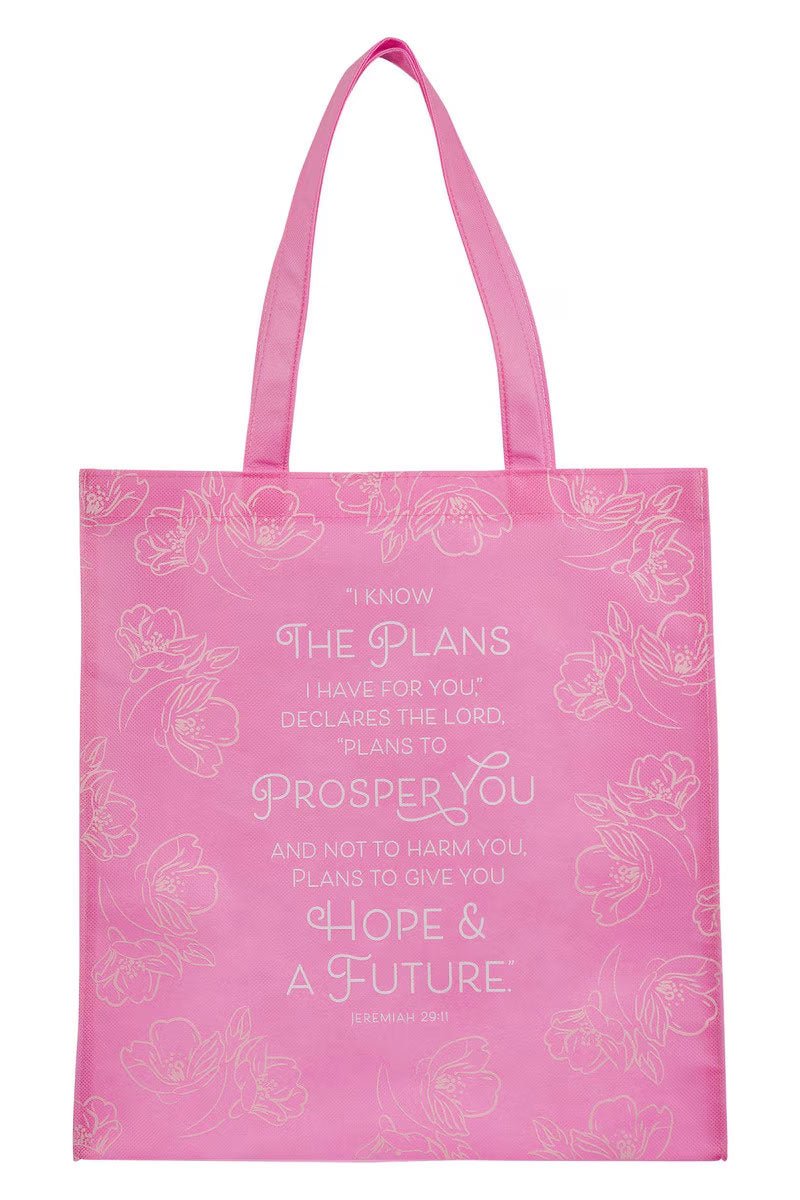 I Know the Plans Pink Shopping Tote Bag - Wholesale Accessory Market