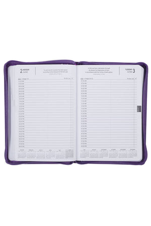 2025 Be Still and Know Purple LuxLeather Zippered Executive Planner - Wholesale Accessory Market