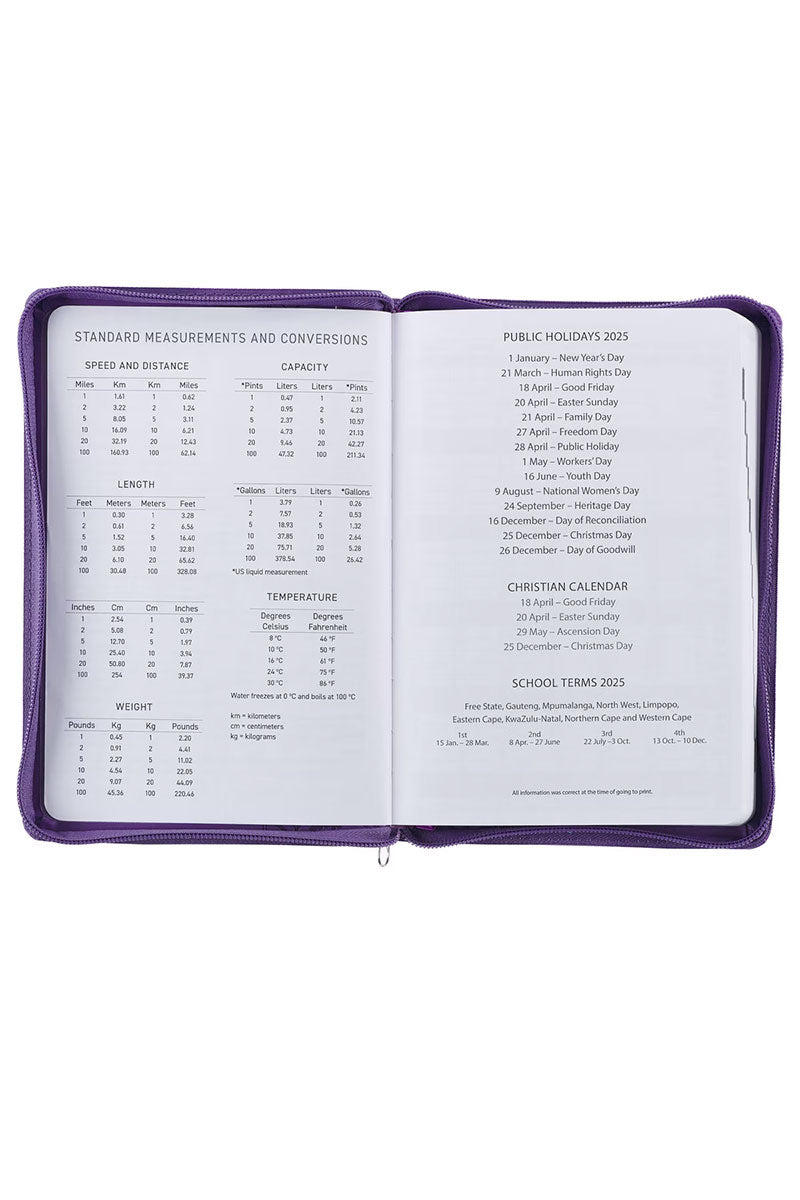 2025 Be Still and Know Purple LuxLeather Zippered Executive Planner - Wholesale Accessory Market