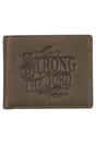 Be Strong in the Lord Charcoal - Brown Genuine Leather Bi - Fold Wallet - Wholesale Accessory Market