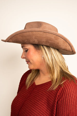 Be Clever Colorado City Camel Faux Suede Fedora - Wholesale Accessory Market