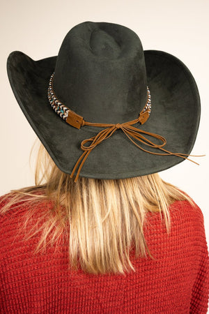 Be Clever Colorado City Olive Faux Suede Fedora - Wholesale Accessory Market