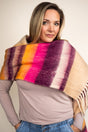 Be Clever British Columbia Colorblock Long Scarf, Wine - Wholesale Accessory Market