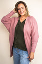 Be Clever Sweater Weather Knit Pocket Cardigan, Mauve - Wholesale Accessory Market