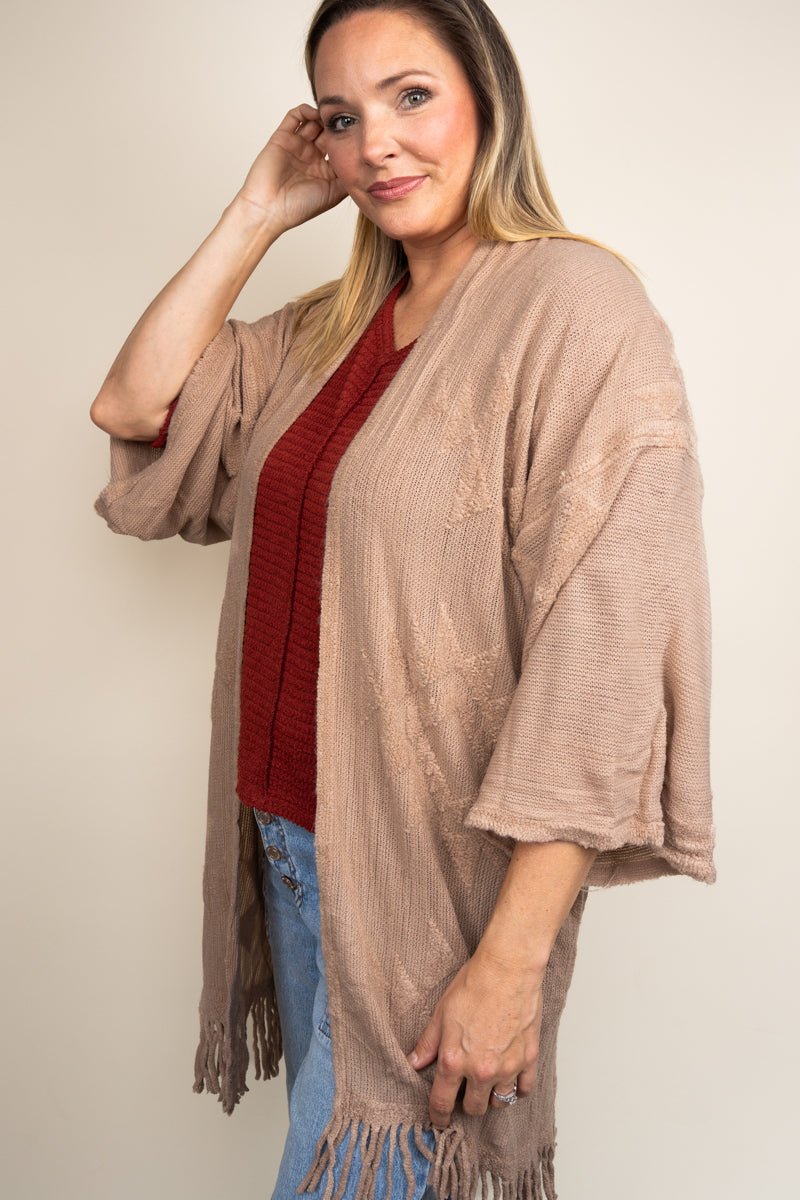 Be Clever The Maine Attraction Kimono, Beige - Wholesale Accessory Market