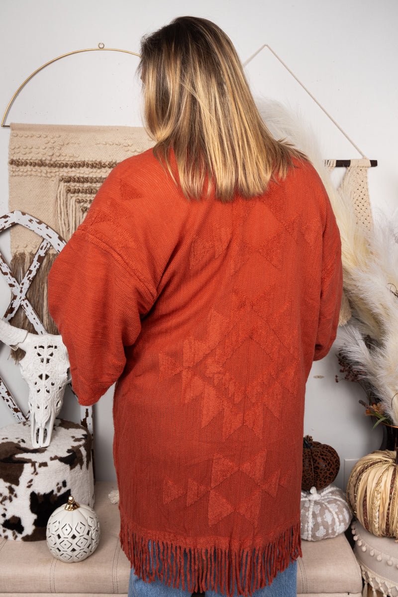 Be Clever The Maine Attraction Kimono, Rust - Wholesale Accessory Market