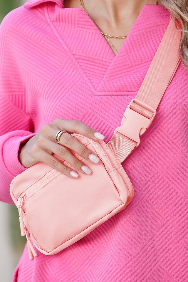 PREORDER! ETA 10/25 Light Pink Brenton Belt Bag **SHIPPING EXPECTED TO BEGIN ON DATE 10/25** - Wholesale Accessory Market