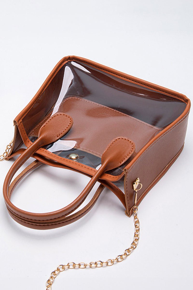 PREORDER! ETA 10/25 Becca Chestnut Trim Clear Bag **SHIPPING EXPECTED TO BEGIN ON DATE 10/25** - Wholesale Accessory Market