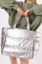 PRE - ORDER! ETA 10/25 Felicity Large Silver Puffy Tote Bag **SHIPPING EXPECTED TO BEGIN ON DATE 10/25** - Wholesale Accessory Market